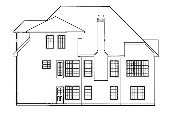 Exterior - Rear Elevation for Traditional House Plan #927-7 - 4 bed, 2.5 bath