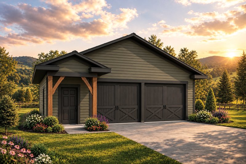 Home Plan - Exterior - Front Elevation 3 for Country House Plan #124-1476 - 3 bed, 2 bath