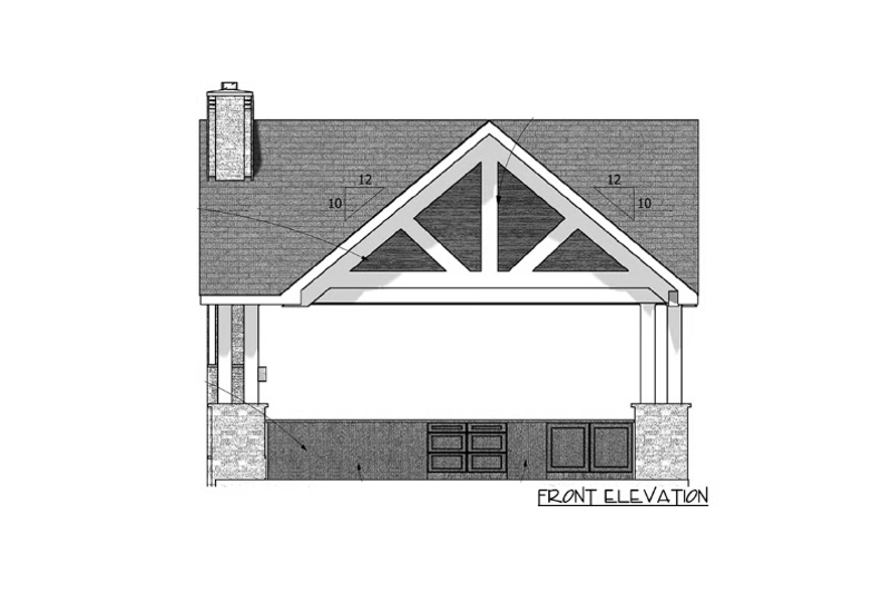 House Blueprint - Exterior - Front Elevation 3 for Craftsman House Plan #1089-4, 0 bath