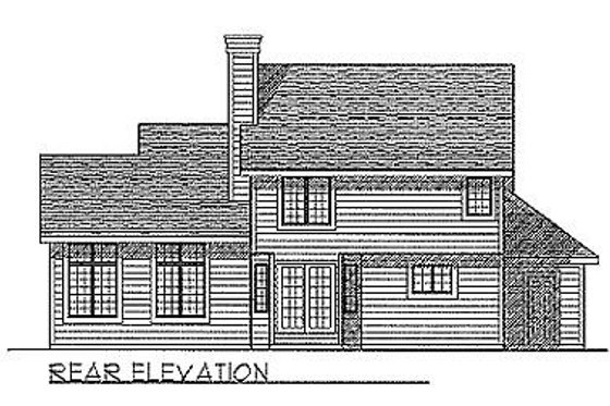 Exterior - Rear Elevation for Traditional House Plan #70-238 - 3 bed, 2.5 bath