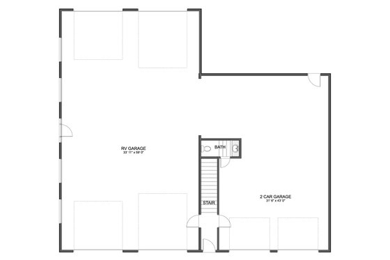 Floor Plan - Main Floor for Barndominium House Plan #1060-264 - 2 bed, 2.5 bath