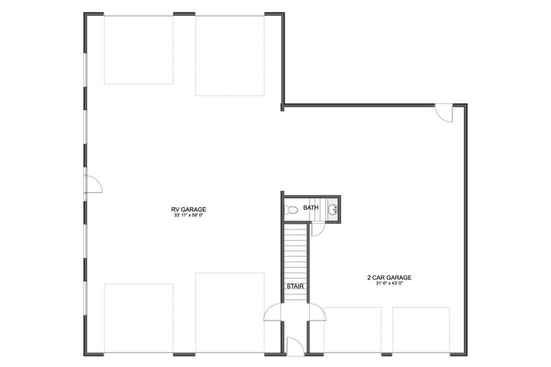 Architectural House Design - Floor Plan - Main Floor for Barndominium House Plan #1060-264 - 2 bed, 2.5 bath