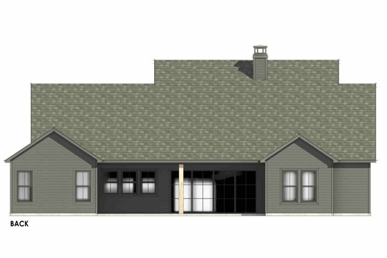 Exterior - Rear Elevation 1 for Farmhouse House Plan #1096-66 - 4 bed, 3 bath