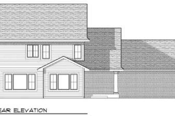 Exterior - Rear Elevation for Traditional House Plan #70-673 - 4 bed, 2.5 bath