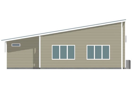 Exterior - Rear Elevation for Contemporary House Plan #126-185 - 3 bed, 2 bath