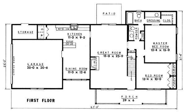 Country Floor Plan - Main Floor Plan #10-239
