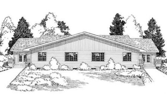 Exterior - Rear Elevation for Ranch House Plan #312-597 - 3 bed, 2 bath