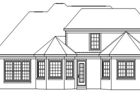 Exterior - Rear Elevation for European House Plan #81-923 - 3 bed, 2.5 bath