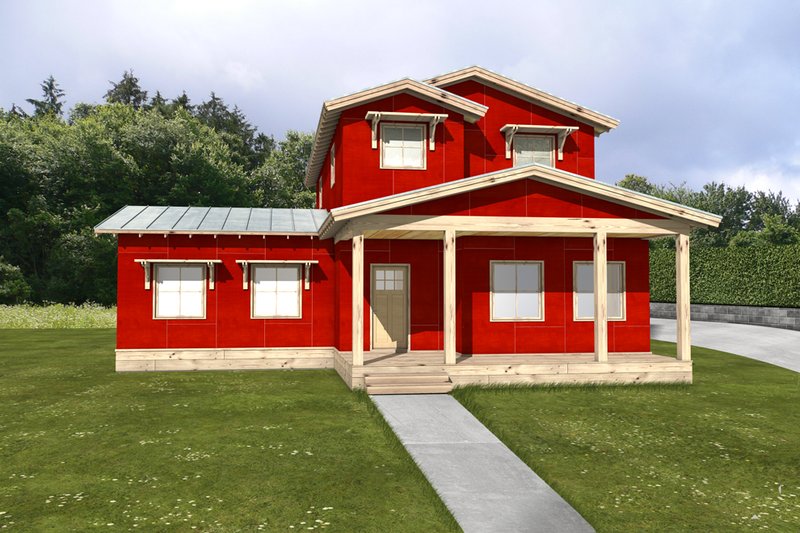 Home Plan - Energy efficient farmhouse - front elevation