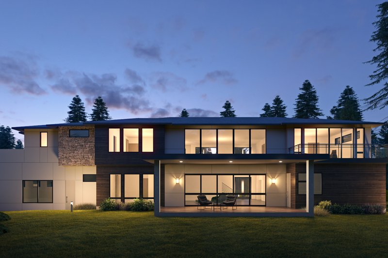 House Blueprint - Exterior - Rear Elevation for Contemporary House Plan #1066-196 - 4 bed, 5.5 bath