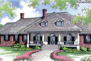 Southern Exterior - Front Elevation Plan #45-283