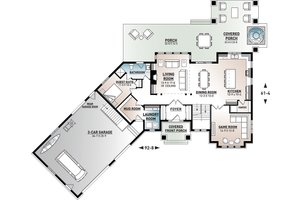 Floor Plan - Main Floor for Traditional House Plan #23-2311 - 5 bed, 3 bath