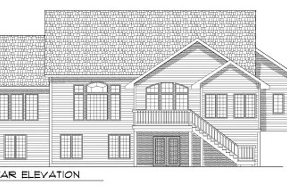 Exterior - Rear Elevation for Traditional House Plan #70-785 - 4 bed, 3 bath
