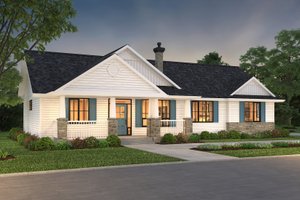Ranch Exterior - Front Elevation Plan #18-1035