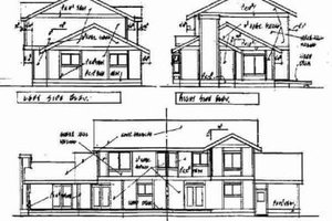 Exterior - Rear Elevation for Traditional House Plan #60-306 - 3 bed, 2.5 bath
