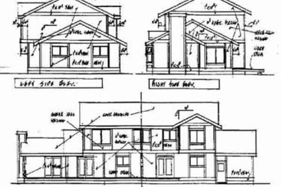 Exterior - Rear Elevation for Traditional House Plan #60-306 - 3 bed, 2.5 bath