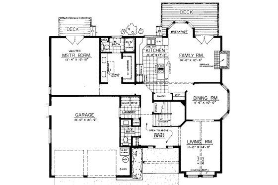 Floor Plan - Main Floor for Traditional House Plan #303-105 - 3 bed, 2.5 bath