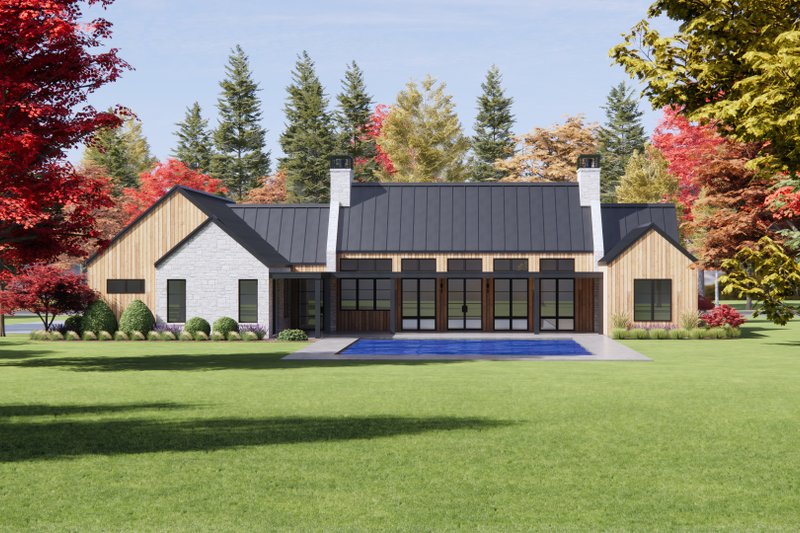 House Plan Design - Exterior - Rear Elevation 1 for Modern House Plan #1096-94 - 3 bed, 2.5 bath