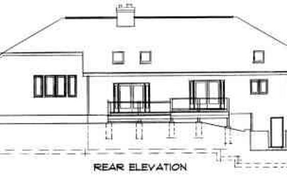 Exterior - Rear Elevation for Traditional House Plan #75-144 - 3 bed, 2.5 bath