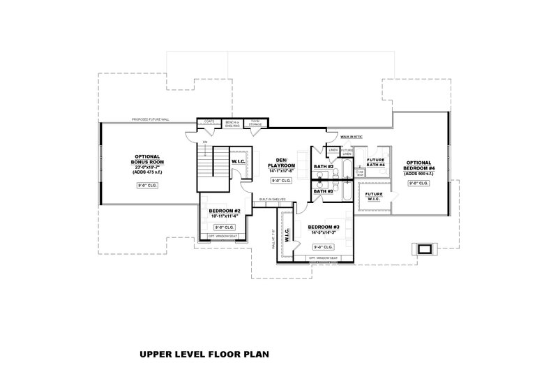 Architectural House Design - Floor Plan - Upper Floor for European House Plan #1117-9 - 3 bed, 3.5 bath