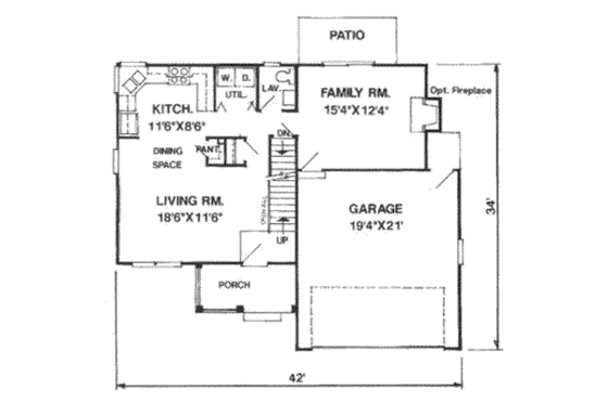 Floor Plan - Main Floor for Traditional House Plan #116-180 - 4 bed, 3 bath