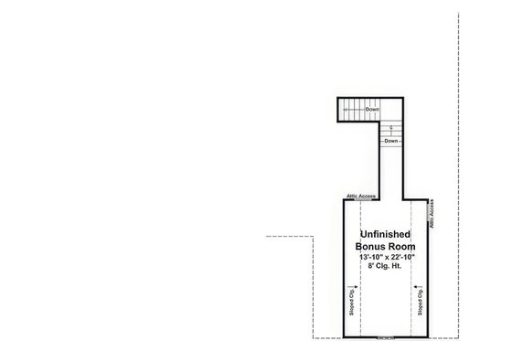 Floor Plan - Upper Floor for Craftsman House Plan #21-527 - 3 bed, 2.5 bath
