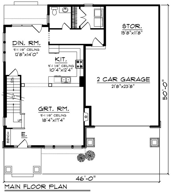 Home Plan - Traditional Floor Plan - Main Floor Plan #70-1194