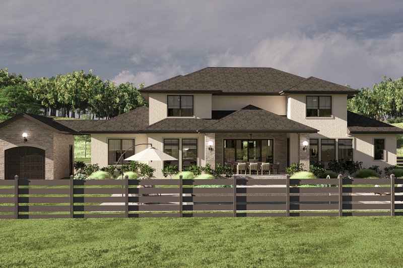 House Design - Exterior - Rear Elevation for Mediterranean House Plan #455-394 - 4 bed, 3.5 bath