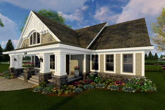 Exterior - Front Elevation 4 for Craftsman House Plan #51-514 - 3 bed, 2 bath