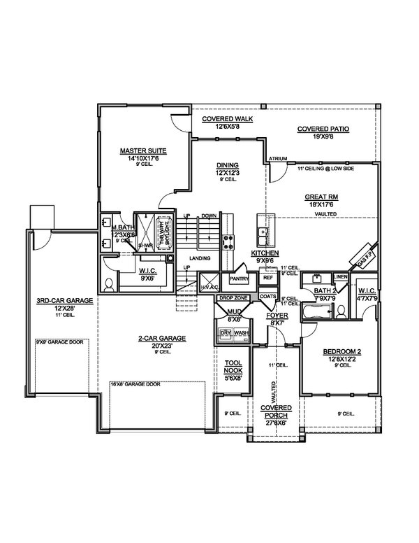 Architectural House Design - Farmhouse Floor Plan - Main Floor Plan #1073-29