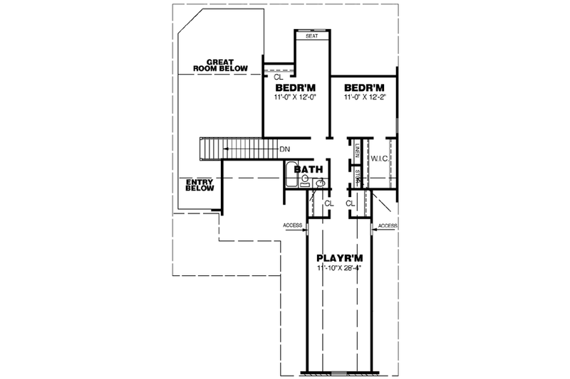 Home Plan - Floor Plan - Upper Floor for Colonial House Plan #34-197 - 4 bed, 3 bath
