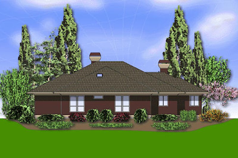 Architectural House Design - Exterior - Rear Elevation for Contemporary House Plan #48-429 - 4 bed, 3.5 bath