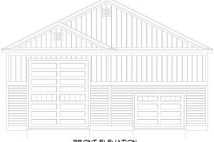 Exterior - Front Elevation 3 for Farmhouse House Plan #932-1050, 0 bath