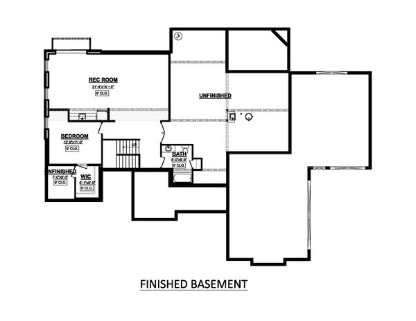 Country Floor Plan - Lower Floor Plan #1089-22