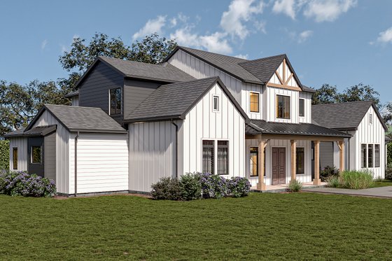 Exterior - Front Elevation 4 for Farmhouse House Plan #1112-10 - 5 bed, 4 bath