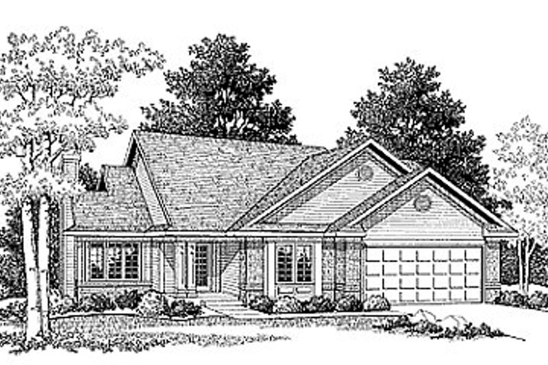 Traditional Style House Plan - 3 Beds 2 Baths 1462 Sq/Ft Plan #70-132
