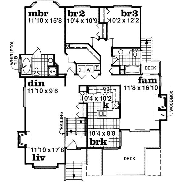Traditional Floor Plan - Upper Floor Plan #47-553