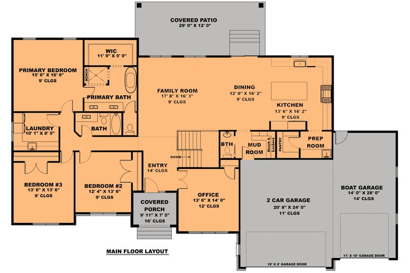 Dream House Plan - Floor Plan - Main Floor for Traditional House Plan #1111-12 - 4 bed, 2.5 bath
