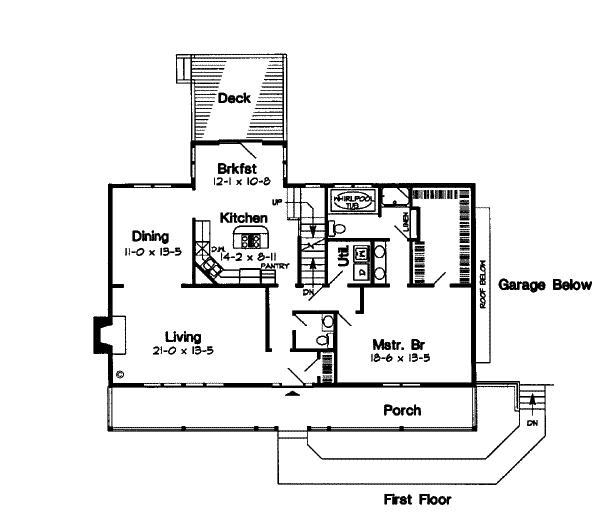 Country Floor Plan - Main Floor Plan #312-592