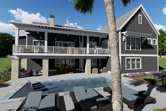 Exterior - Rear Elevation for Farmhouse House Plan #1069-17 - 3 bed, 2.5 bath