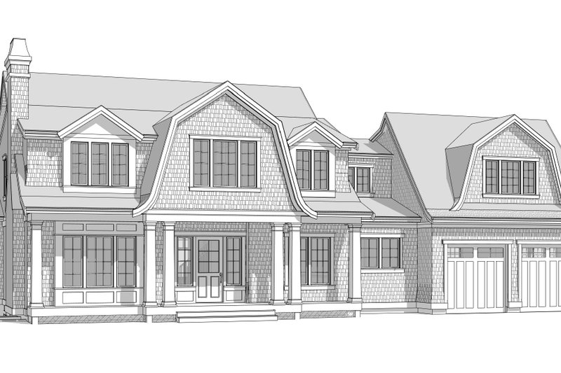 House Design - Exterior - Front Elevation 3 for Colonial House Plan #1114-18 - 3 bed, 3.5 bath