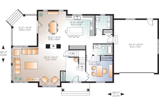 Floor Plan - Main Floor for Craftsman House Plan #23-2707 - 5 bed, 4 bath
