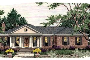 Southern Exterior - Front Elevation Plan #406-283
