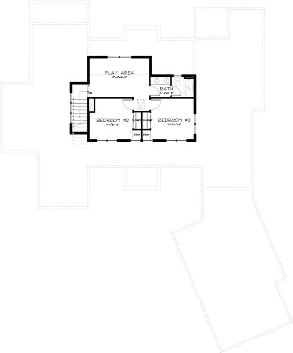 Craftsman Floor Plan - Upper Floor Plan #895-12