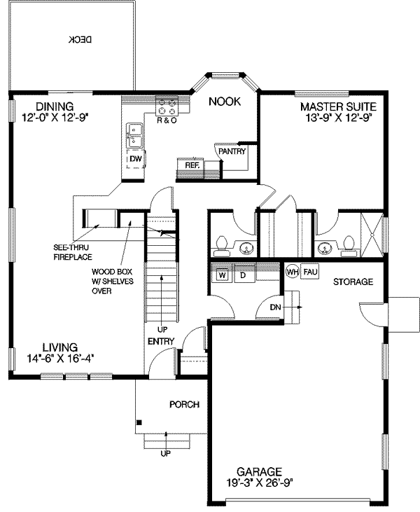 House Plan Design - Traditional Floor Plan - Main Floor Plan #60-121