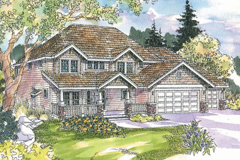 Architectural House Design - Craftsman Exterior - Front Elevation Plan #124-712