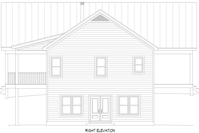 House Design - Exterior - Other Elevation 1 for Cabin House Plan #932-1023 - 2 bed, 2 bath