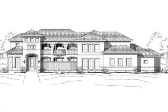 Exterior - Front Elevation for European House Plan #411-219 - 3 bed, 2 bath