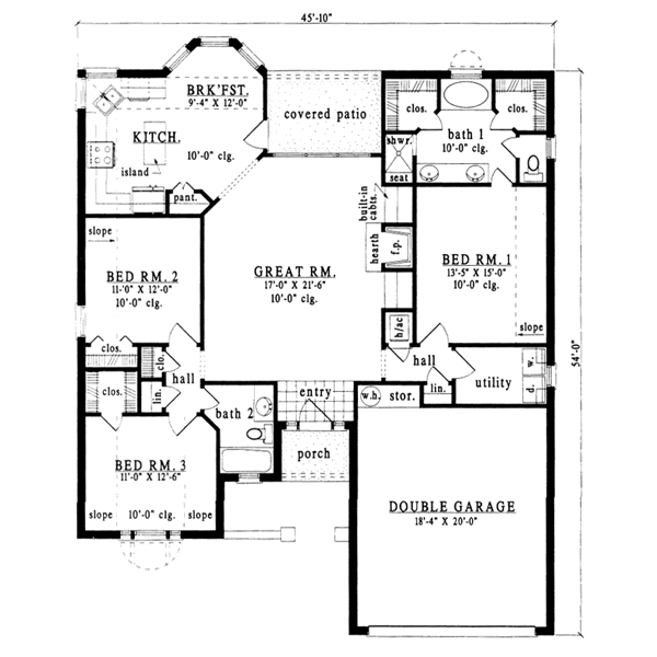 Traditional Floor Plan - Main Floor Plan #42-166