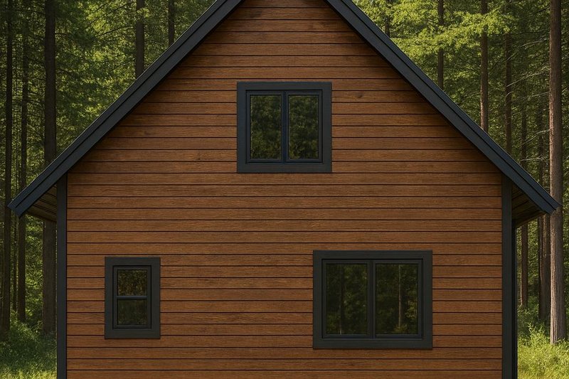 House Blueprint - Exterior - Rear Elevation for Cabin House Plan #112-296 - 2 bed, 1 bath